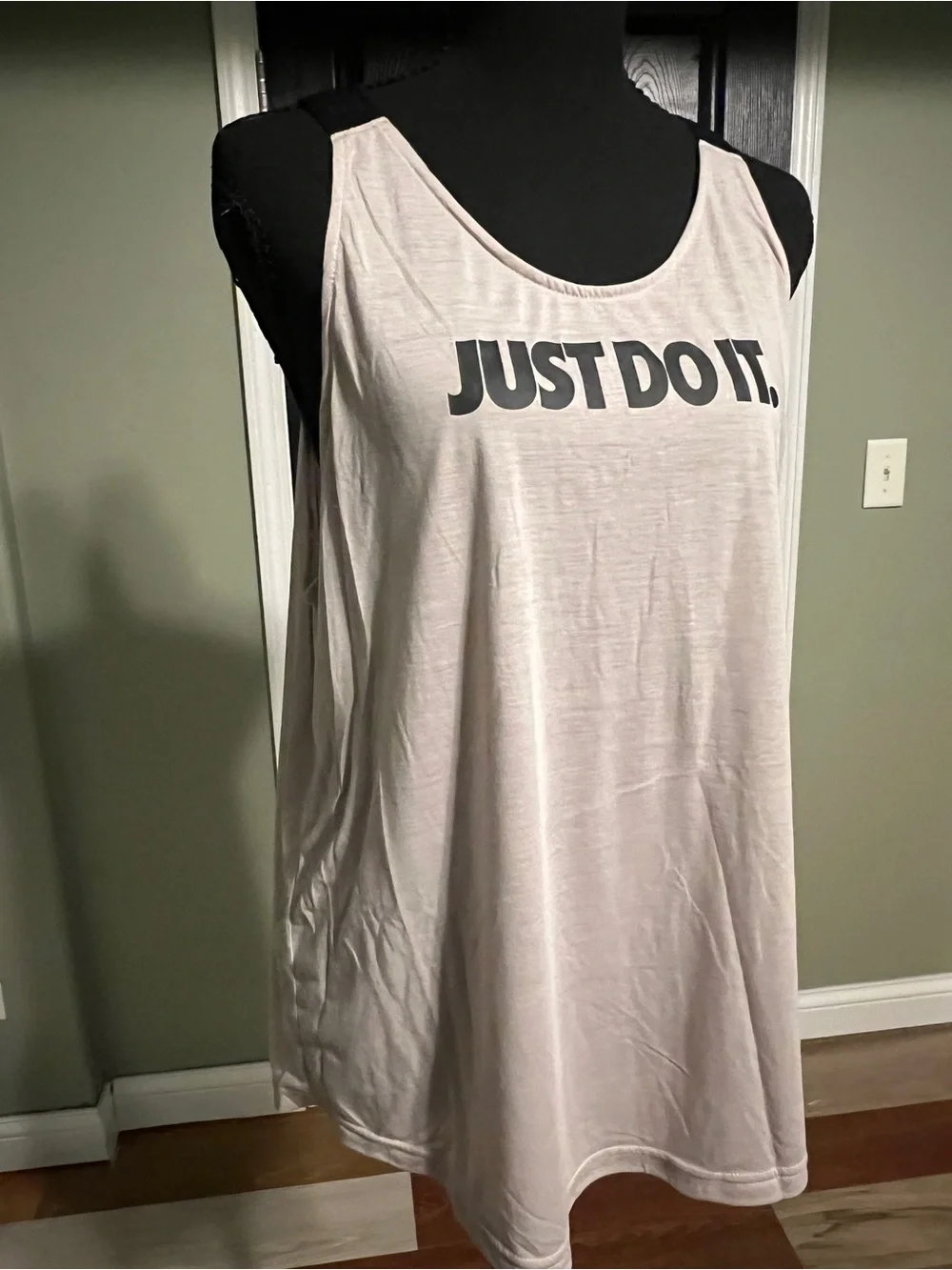 Nike Tan Tank Top with Black JUST DO IT. Logo